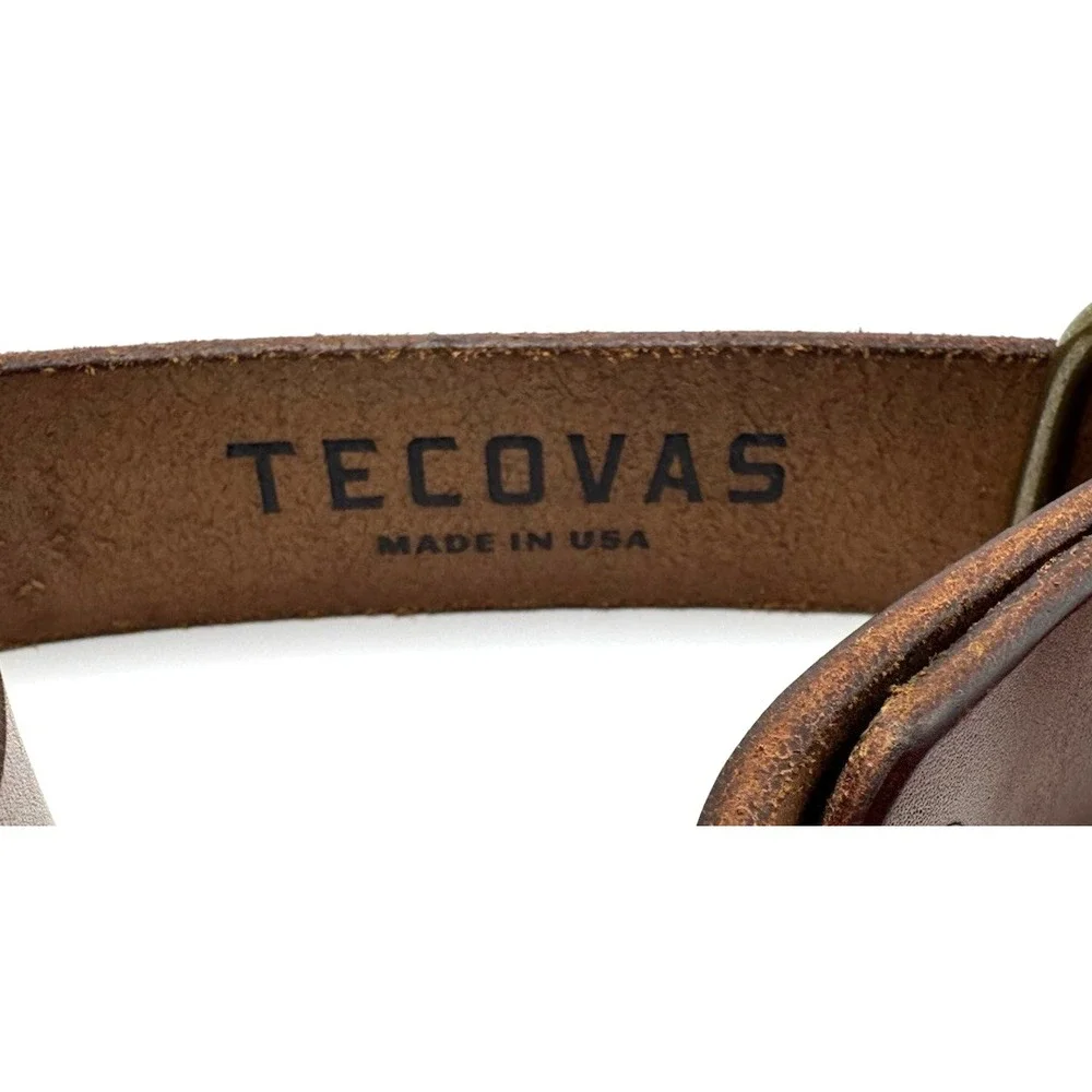 Tecovas Genuine Brown Leather Belt Western Classic 5 Hole Mens 32 Made in USA